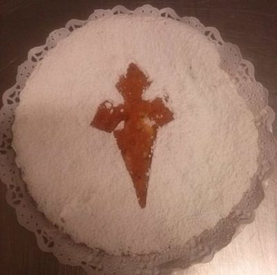 Tarta de almendra tipo de Santiago